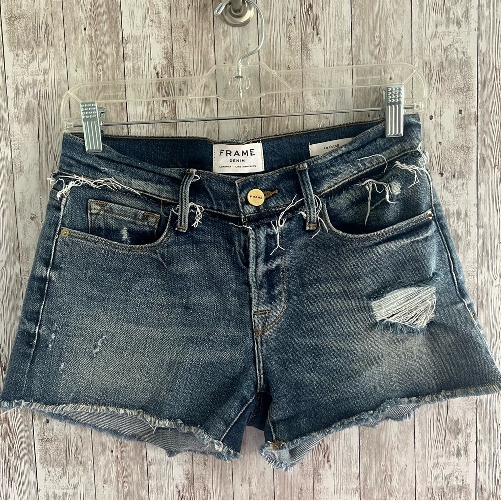 Frame Denim Women's Frayed Le Cutoff Jean Shorts 25